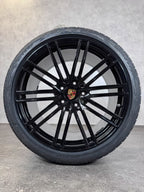 ORIGINAL 21 ZOLL PORSCHE PANAMERA 971 G2 TURBO FELGEN SCHWARZ RIMS OEM TYRES